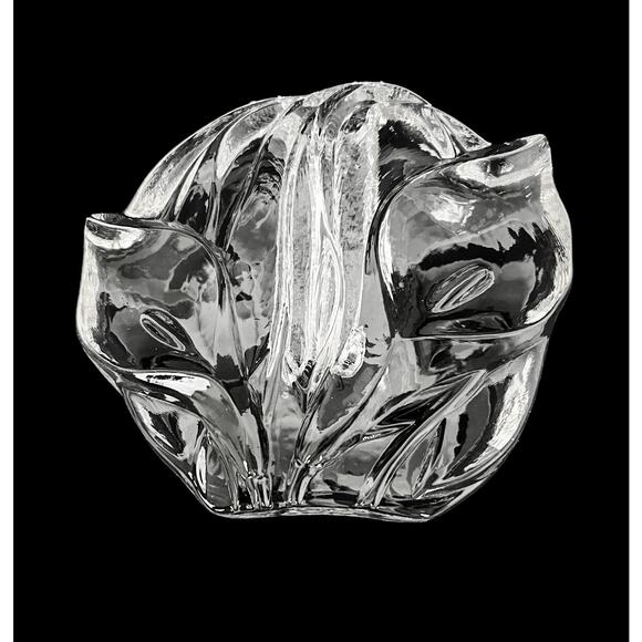 Calla Lily Double Bud Vase Clear Pressed Glass Elegant Artistic Decor Vintage - Picture 6 of 7